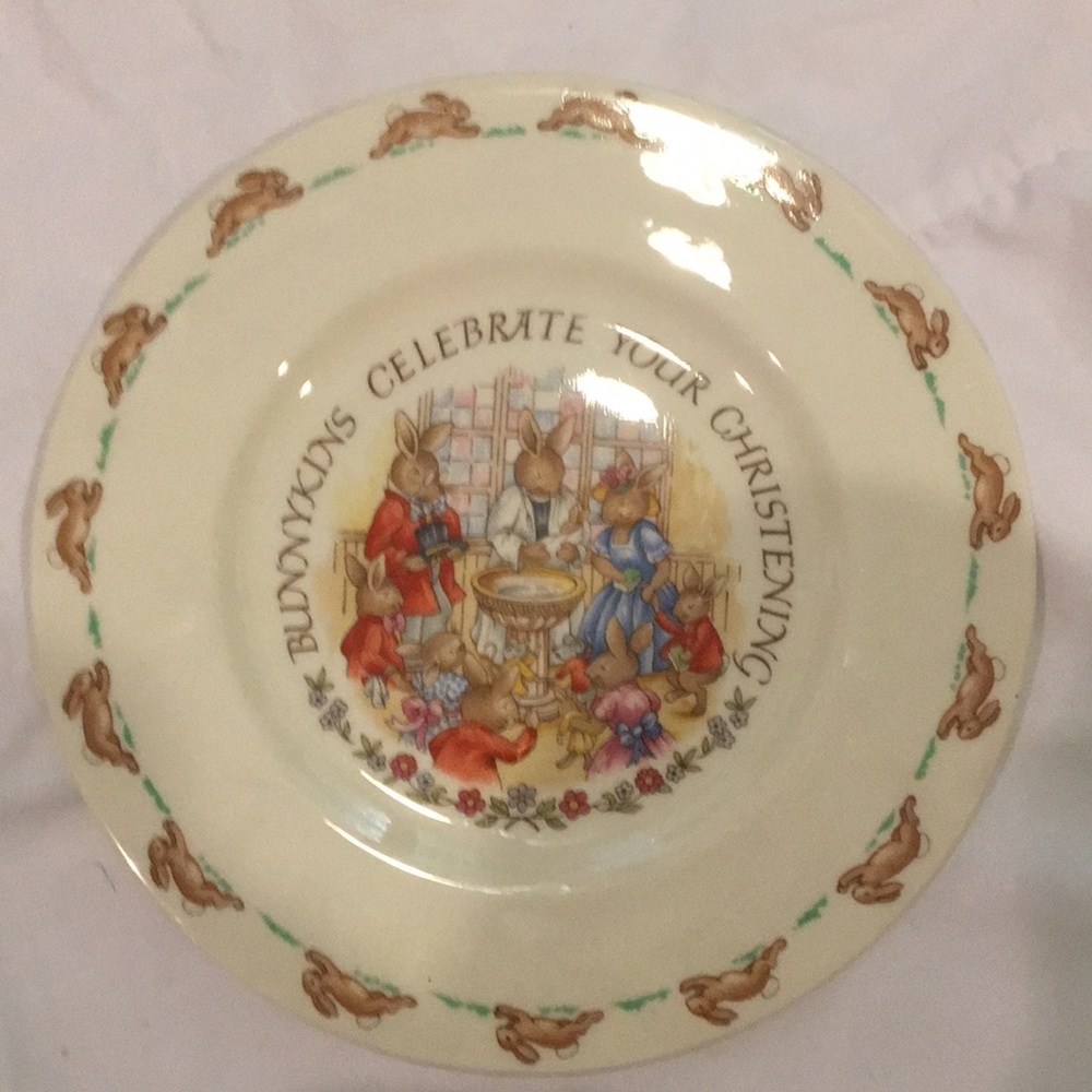 Royal Doulton  Bunny kins christening plate